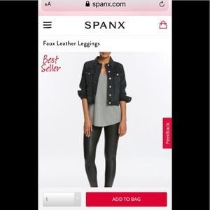 SPANX - Faux Leather Leggings - NEVER BEEN WORN